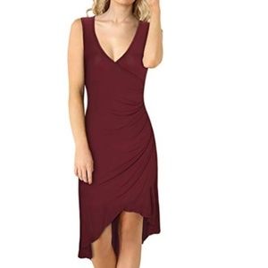 Wine Red High Low Dress